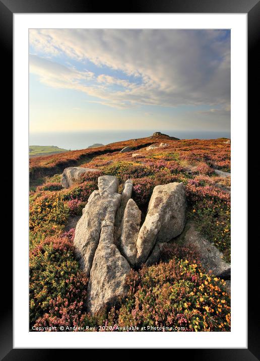 Rocks at Carn Galver Framed Mounted Print by Andrew Ray