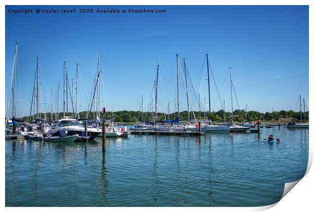 River Hamble Boats Print by Hayley Jewell