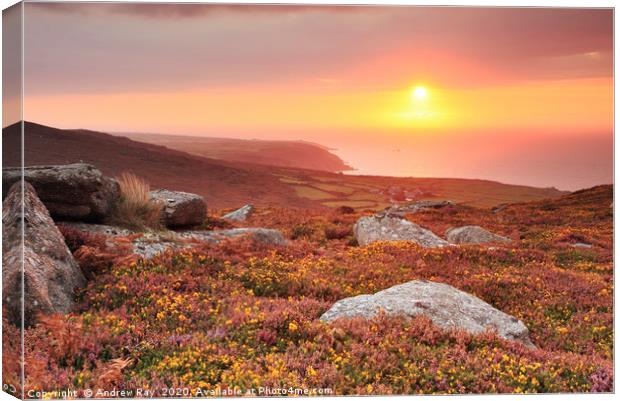 Carn Galver Sunset Canvas Print by Andrew Ray