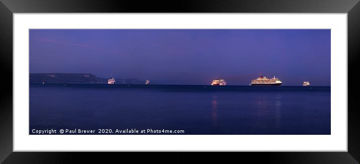 Cruise Ships Framed Mounted Print by Paul Brewer