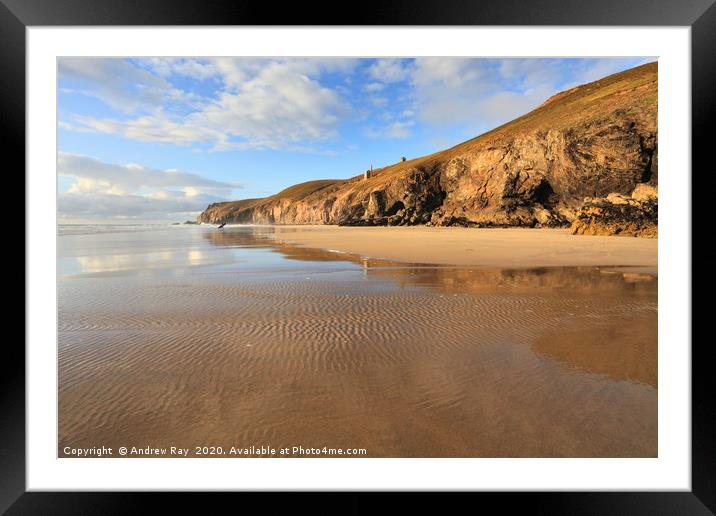 Across Chapel Porth Beach Framed Mounted Print by Andrew Ray