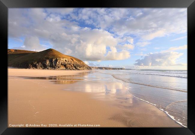 Chapel Porth Beach Framed Print by Andrew Ray