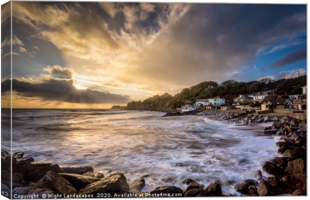 Steephill Cove Isle Of Wight Canvas Print by Wight Landscapes