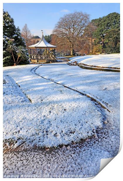 Victoria Gardens in the Snow (Truro) Print by Andrew Ray