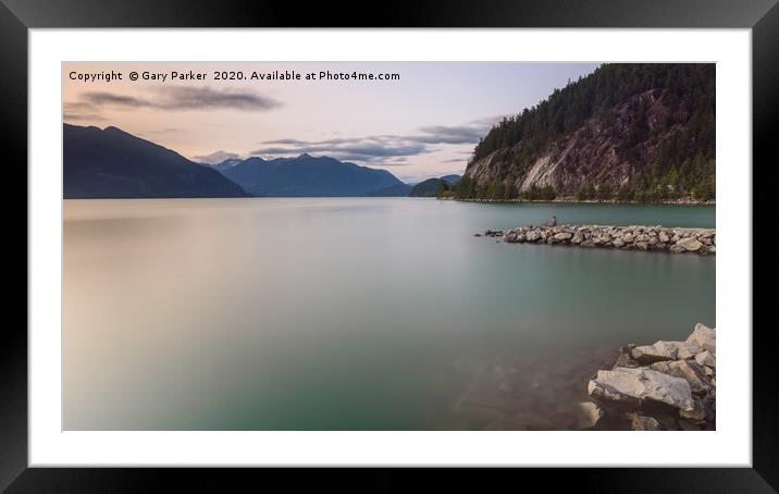 Smooth water of Porteau Cove, BC, Canada Framed Mounted Print by Gary Parker