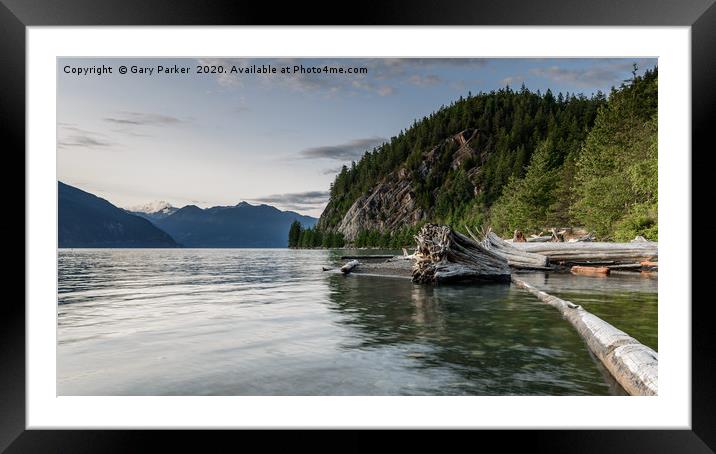 Porteau Cove at the end of a summer's day. Canada  Framed Mounted Print by Gary Parker