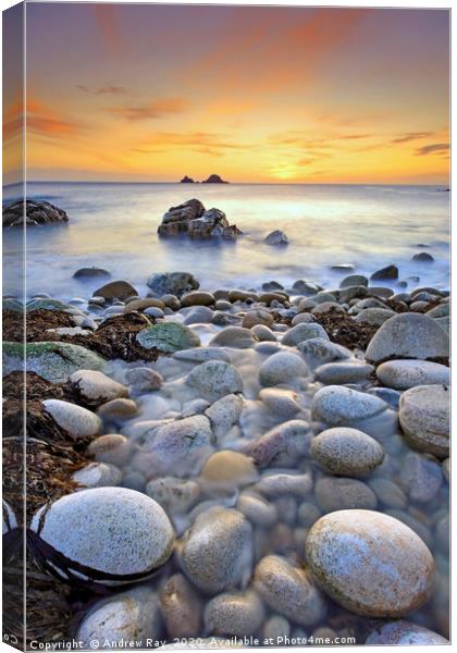 Porth Nanven Sunset Canvas Print by Andrew Ray