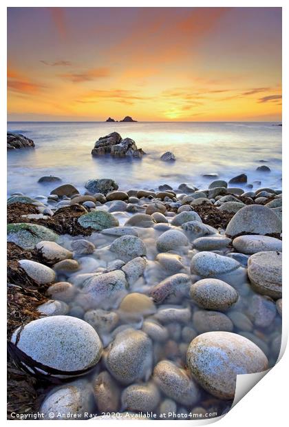 Porth Nanven Sunset Print by Andrew Ray