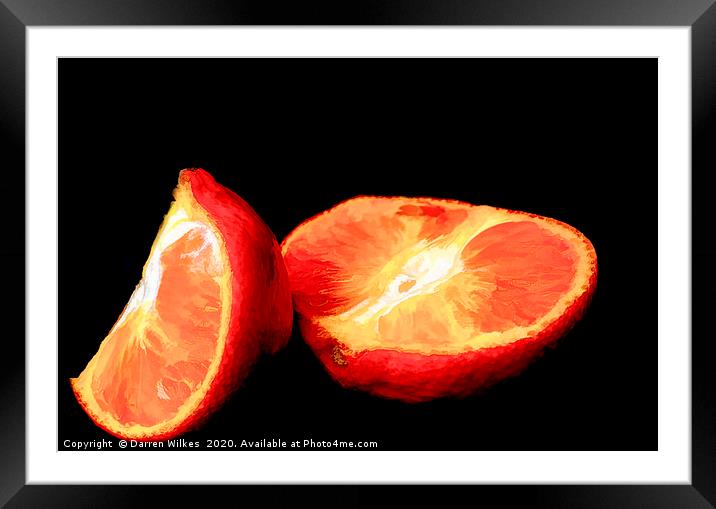 Sliced Oranges Framed Mounted Print by Darren Wilkes