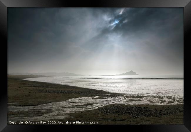 Partial Ecilpse (St Michael's Mount) Framed Print by Andrew Ray