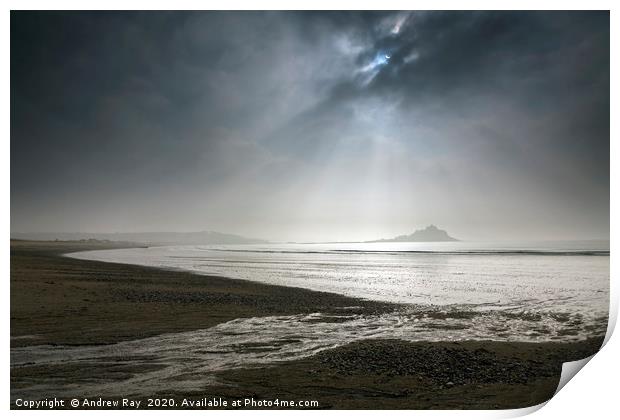 Partial Ecilpse (St Michael's Mount) Print by Andrew Ray