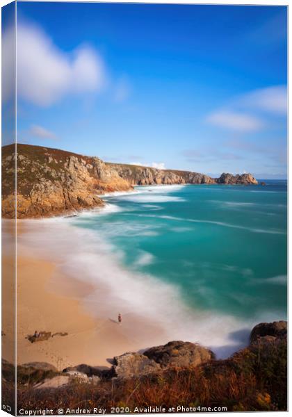 Coast Path View (Porthcurno) Canvas Print by Andrew Ray