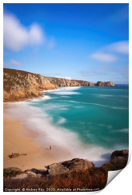 Coast Path View (Porthcurno) Print by Andrew Ray