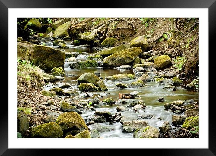Flowing water Framed Mounted Print by Mohit Joshi