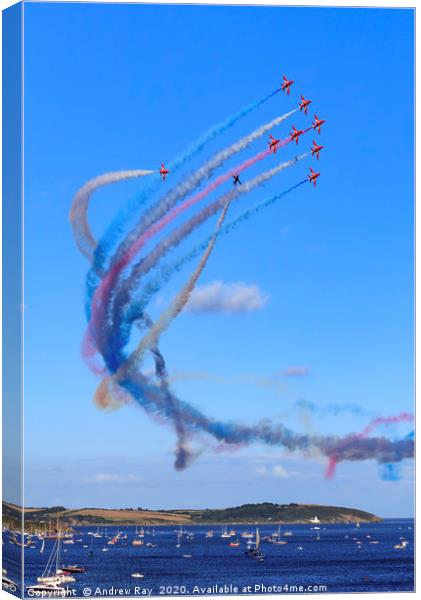 Red Arrows Display Team (Falmouth) Canvas Print by Andrew Ray