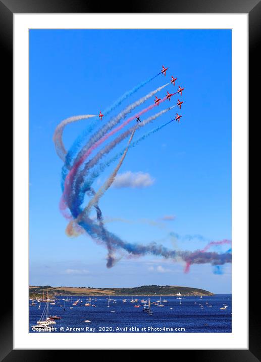 Red Arrows Display Team (Falmouth) Framed Mounted Print by Andrew Ray