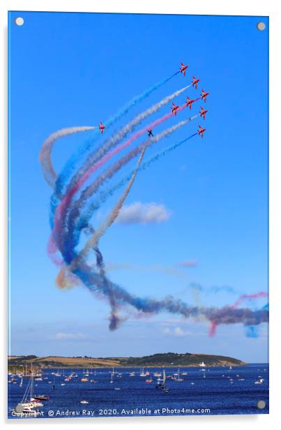 Red Arrows Display Team (Falmouth) Acrylic by Andrew Ray