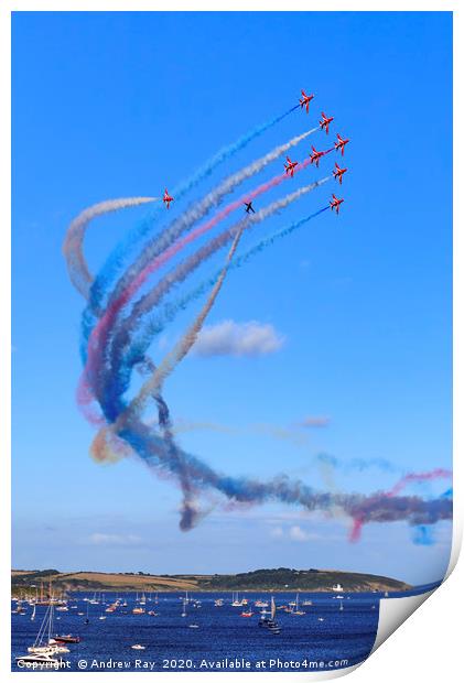 Red Arrows Display Team (Falmouth) Print by Andrew Ray