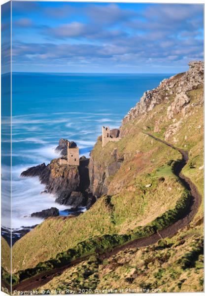 Path to the Crown Mines (Botallack) by Andrew Ray Canvas Print by Andrew Ray