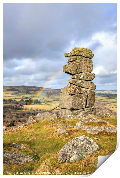 Rainbow at Bowerman's Nose Print by Andrew Ray