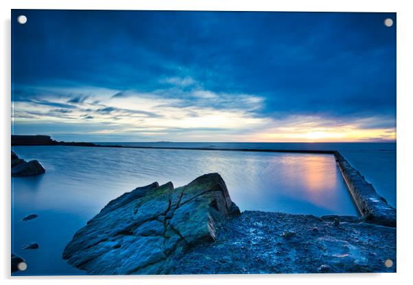 Coastal Sunrise Reflection Acrylic by Stuart Jack