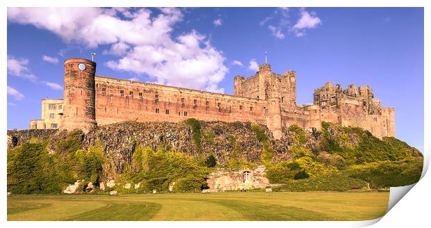 Peaceful tranquil beautiful Bamburgh Castle Print by Naylor's Photography