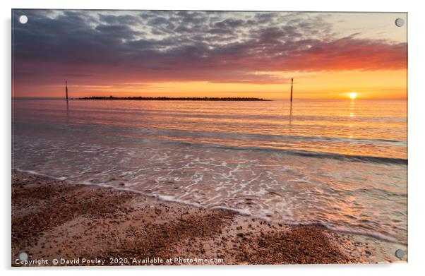 Sea Palling Sunrise Acrylic by David Powley