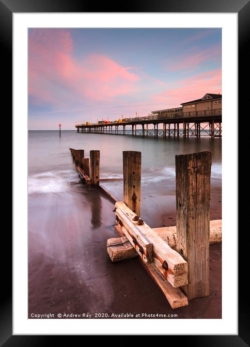 Sunset at Teignmouth Pier  Framed Mounted Print by Andrew Ray
