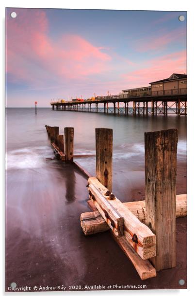 Sunset at Teignmouth Pier  Acrylic by Andrew Ray