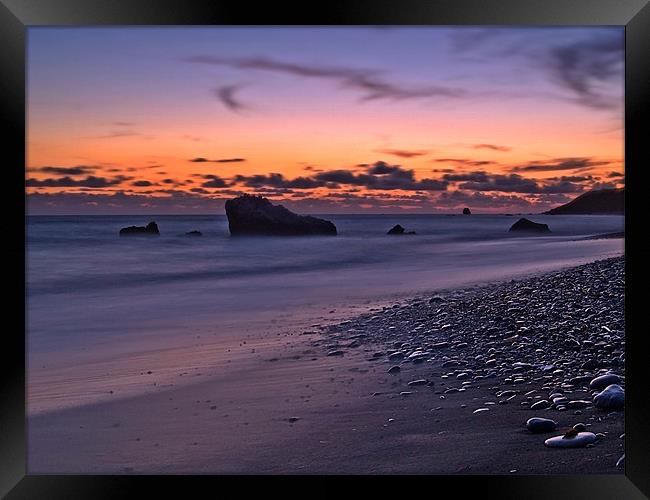 Sunset Over Aphrodite's Beach Framed Print by Aj’s Images