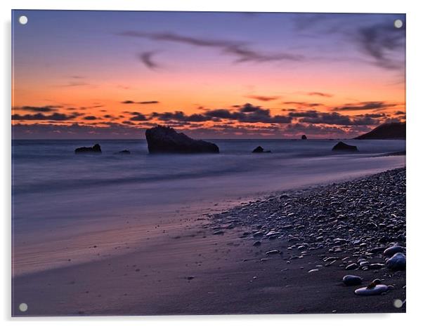 Sunset Over Aphrodite's Beach Acrylic by Aj’s Images