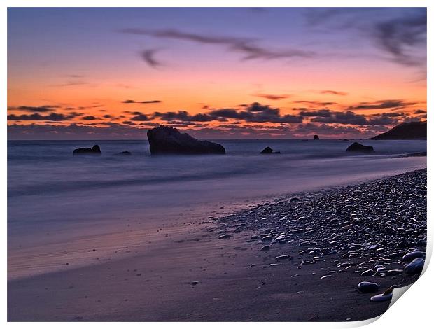 Sunset Over Aphrodite's Beach Print by Aj’s Images