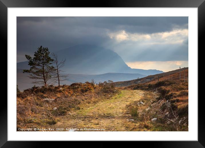 Path towards Ben Hope Framed Mounted Print by Andrew Ray