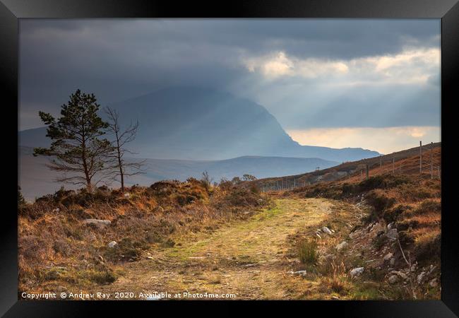 Path towards Ben Hope Framed Print by Andrew Ray