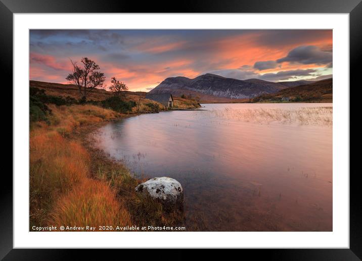 Loch Stack at Sunrise Framed Mounted Print by Andrew Ray