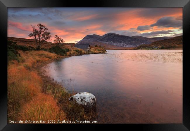 Loch Stack at Sunrise Framed Print by Andrew Ray
