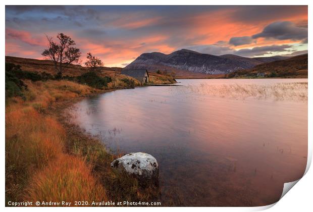 Loch Stack at Sunrise Print by Andrew Ray
