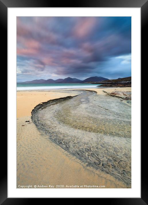 Stream at Sunset (Luskentyre) Framed Mounted Print by Andrew Ray