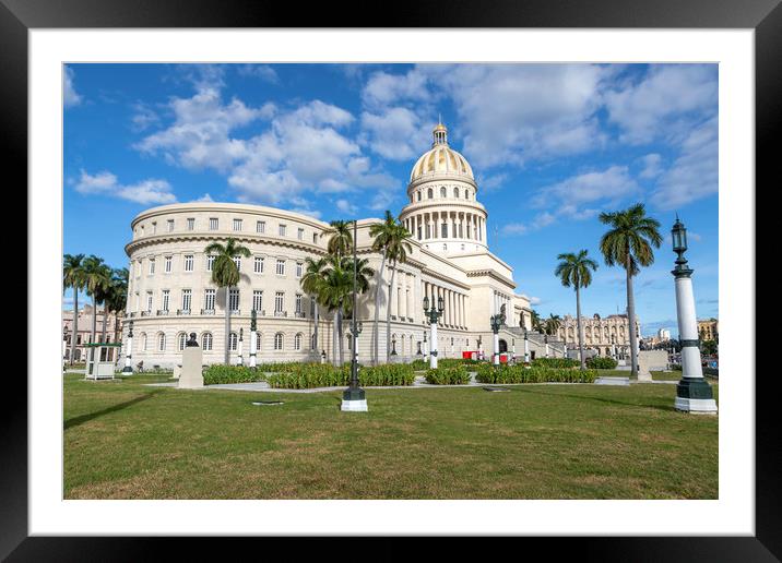 The Capitol Building, Havana. Framed Mounted Print by David Hare