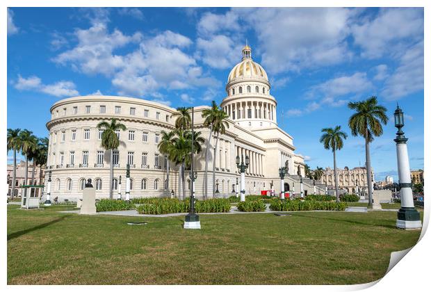 The Capitol Building, Havana. Print by David Hare