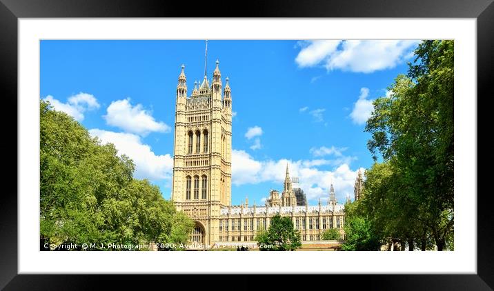 Westminster Hall viewed from Victoria tower garden Framed Mounted Print by M. J. Photography