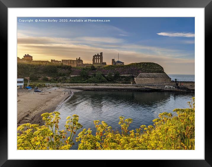 Tynemouth Priory and Castle at dusk Framed Mounted Print by Aimie Burley