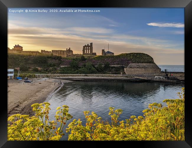 Tynemouth Priory and Castle at dusk Framed Print by Aimie Burley