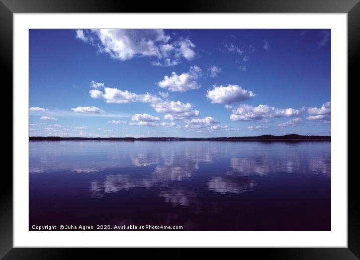 Cloud Reflection Framed Mounted Print by Juha Agren