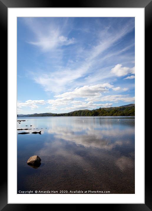 Reflection, Coniston Water, Lake District Framed Mounted Print by Amanda Hart