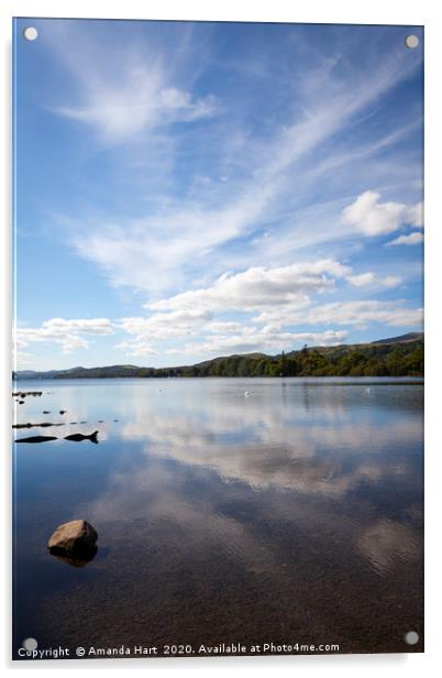 Reflection, Coniston Water, Lake District Acrylic by Amanda Hart
