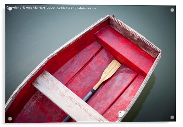Little Red Rowing Boat Acrylic by Amanda Hart