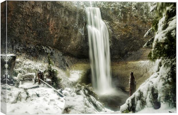 Salt Creek Falls on a Winter's Day Canvas Print by Belinda Greb
