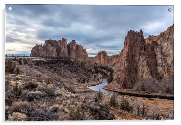 Twilight at Smith Rock State Park Acrylic by Belinda Greb