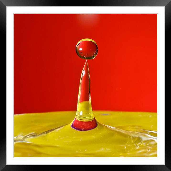 Water Droplet Framed Mounted Print by Alice Gosling